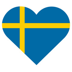 Sweden Flag  Heart Blue (Blå - #006AA7) and Gold (Gul - FECC02) Sveriges flagga blått och guld(gul)