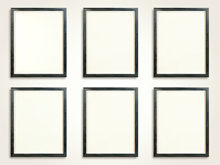 Modern Gallery Wall Poster Frames Mockup | Stylish Artwork Presentation for Interior Design , Showcase Your Artwork with Modern Gallery Wall Poster Frames