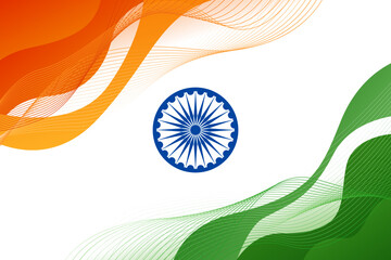 illustration of abstract tricolor indian independence day background for banner, web header, poster, flyer, invitation card