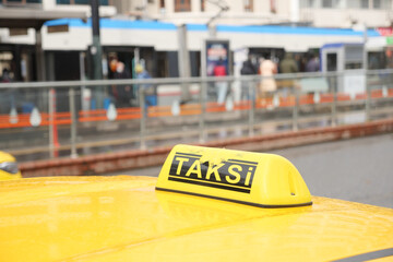 Taxi car in the street in Istanbul 