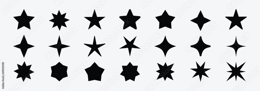 Wall mural star burst sticker vector set. stars collection. star icons. starburst retro sale badge. star blank 