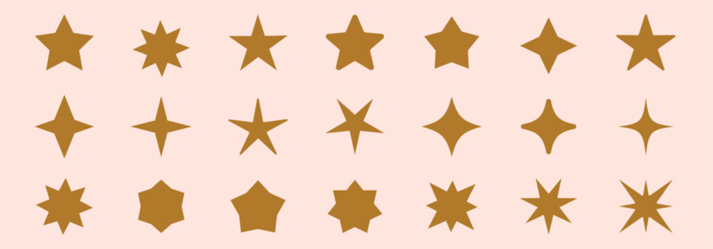 Star burst sticker vector set. Stars collection. Star icons. Starburst retro sale badge. Star blank label, stickers emblem. Shine symbol illustration. star sign collections