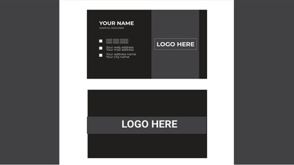 Set of modern business card print templates. Personal visiting card with company logo. Vector illustration. Stationery design.