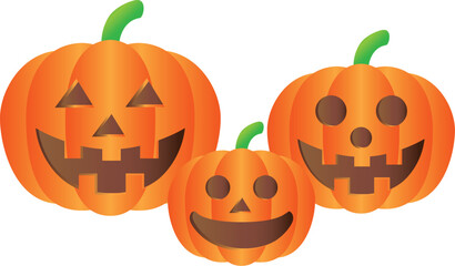 ハロウィンのカボチャのファミリー
