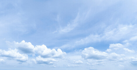 Blue sky background with clouds in the morning