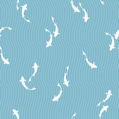 A fish swimming in a Japanese style water flow,