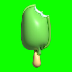3D Ice Cream Graphic Assets with Greenscreen Background