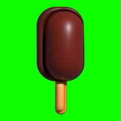3D Ice Cream Graphic Assets with Greenscreen Background