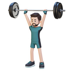 3D Sportsman Character Building Shoulder Strength with Overhead Press Workout