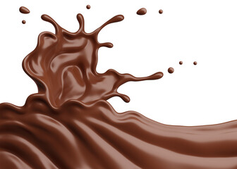 PNG Chocolate Splash, 3D Rendering, 3D illustration