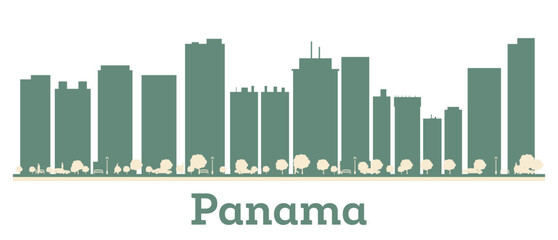 Fototapeta premium Abstract Panama City Skyline with Color Buildings.
