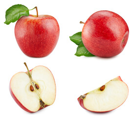 Red apple isolated on white background