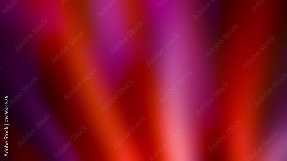 Wall mural abstract red-purple gradient swirl glowing waves light particles video. 3d motion loop blurred decor