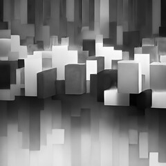 abstract cubes background in greyscale