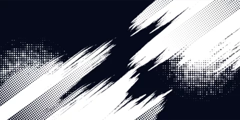 Keuken spatwand met foto Dots halftone white and blue color pattern gradient grunge texture background. Dots pop art comics sport style vector illustration © Muhammad Muhdi