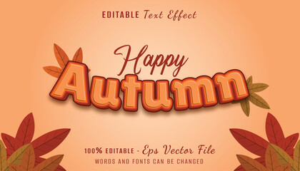 happy autumn 3d text effect design 