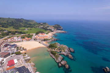 Aerial view of spanish coast in Noja on north Spain