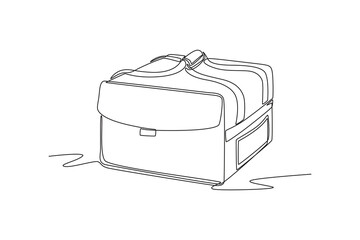 Single one line drawing Shopping bags and baskets concept. Continuous line draw design graphic vector illustration.