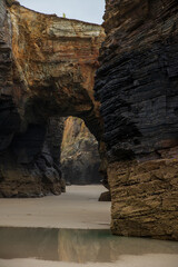 View of As Catedrais beach in north Spain