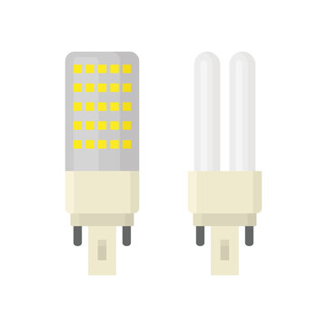 LED light lamp bulb vector colorful icon set