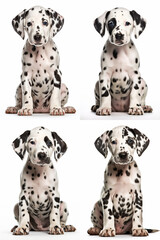 Young dalmation puppy on the white background. Generative AI