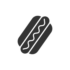 Hot dog silhouette glyph fast food vector icon