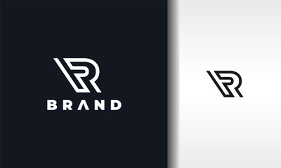 geometric initial letter R logo - obrazy, fototapety, plakaty