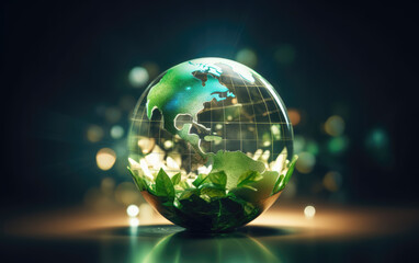 Green Planet Earth Ecology Concept Abstract Background