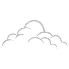 Grey Cloud Line Art Drawing Illustration