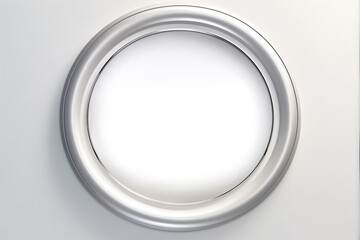 Silver circle with shadow isolated on smoke grey background. Shiny silver circle for any Shinning Luxury product package Graphic. Generative AI.