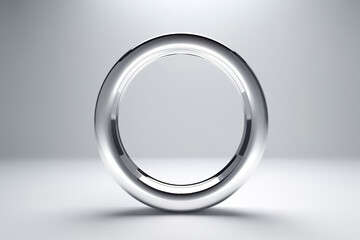 Silver circle with shadow isolated on smoke grey background. Shiny silver circle for any Shinning...