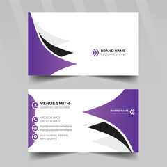 Creative And Clean corporate Business Card Design Template, Name  Card, contact info card, id card , personal contact card or purple visiting card