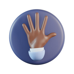 Obraz premium Stop Sign Dark Skin 3D Icon