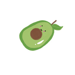 funny green avocado 