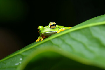 Generative AI.
a frog behind a leaf