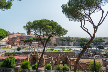 Roman forum and curia Julia in Rome, Italy