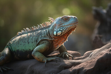 Generative AI.
an iguana on a rock