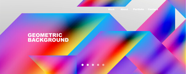 Trendy minimal geometric composition abstract background. Triangle fluid bright colors backdrop. Vector Illustration For Wallpaper, Banner, Background, Card, Book Illustration, landing page