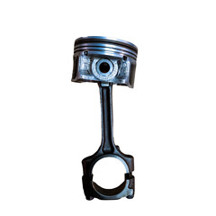 Piston parts on transparent background, piston parts on engines with internal combustion system