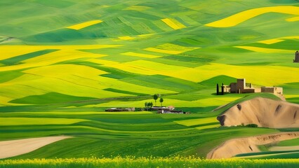 nice green grace place with nice sun light - ai generated