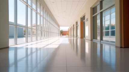 Abstract blurred hospital and clinic interior for background. Generative Ai