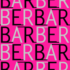 Seamless barber font colorful design pattern illustration.