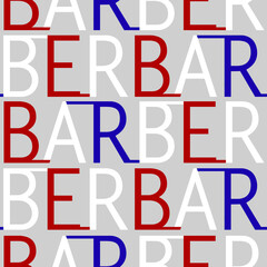 Seamless barber font colorful design pattern illustration.