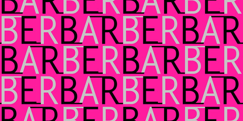 Seamless barber font colorful design pattern illustration.