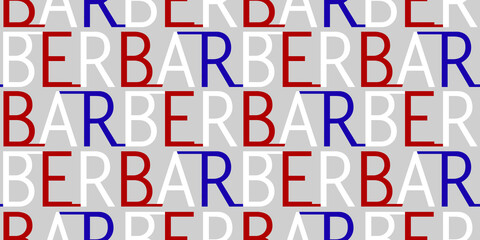 Seamless barber font colorful design pattern illustration.