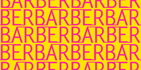 Seamless barber font colorful design pattern illustration.