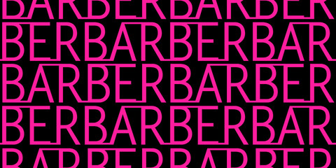 Seamless barber font colorful design pattern illustration.