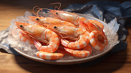 Prawn or Shrimp cuisine. AI Generative 