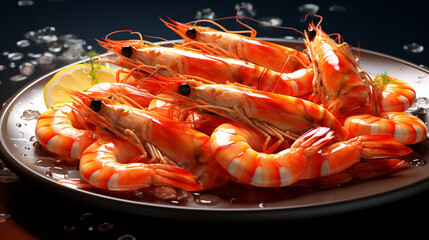 Prawn or Shrimp cuisine. AI Generative