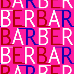 Seamless barber font colorful design pattern illustration.